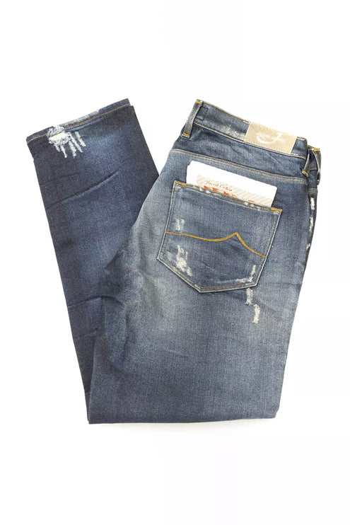 Elegante rechte poot jeans met chique rips