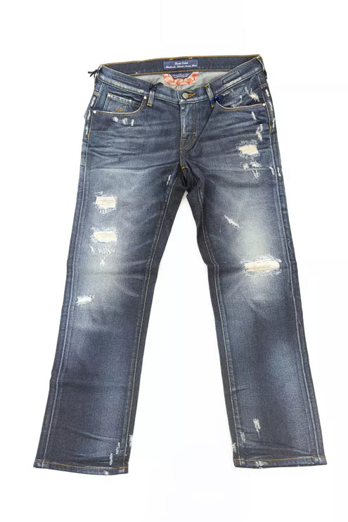 Elegante rechte poot jeans met chique rips