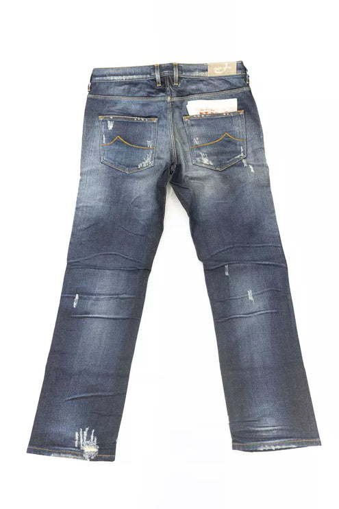 Elegante rechte poot jeans met chique rips