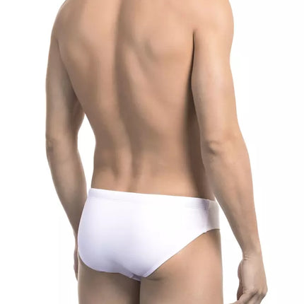 Chic White Speedo avec détail de l'impression latérale