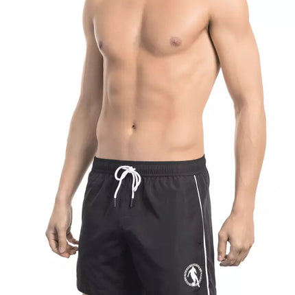 Pantalones cortos de natación estampados negros elegantes