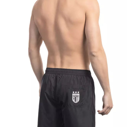 Short de natation noir élégant avec imprimé latéral