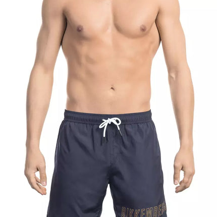 Chic Blue Swim Shorts avec une impression avant élégante