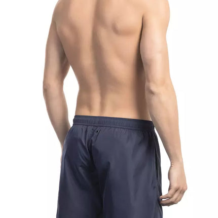 Chic Blue Swim Shorts avec une impression avant élégante