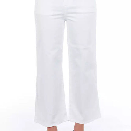 Elegancia elevada pantalones cortados blancos