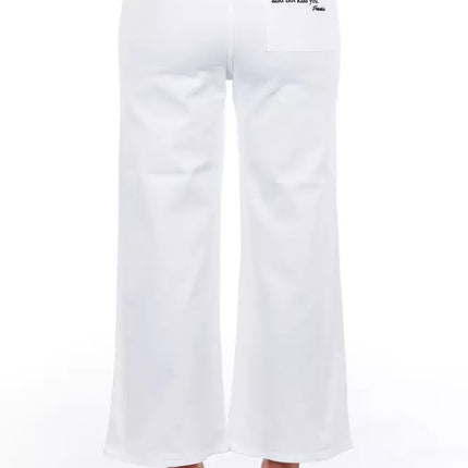 Elegancia elevada pantalones cortados blancos