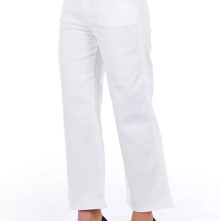 Elegancia elevada pantalones cortados blancos