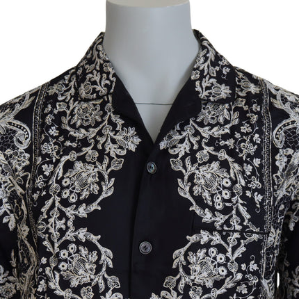 Elegant satijnen bloemenbarok shirt