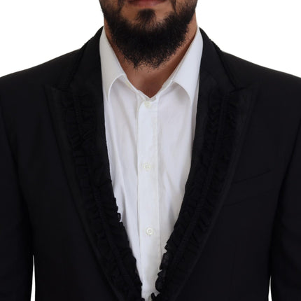 Élégant blazer du soir bordé de soie noire