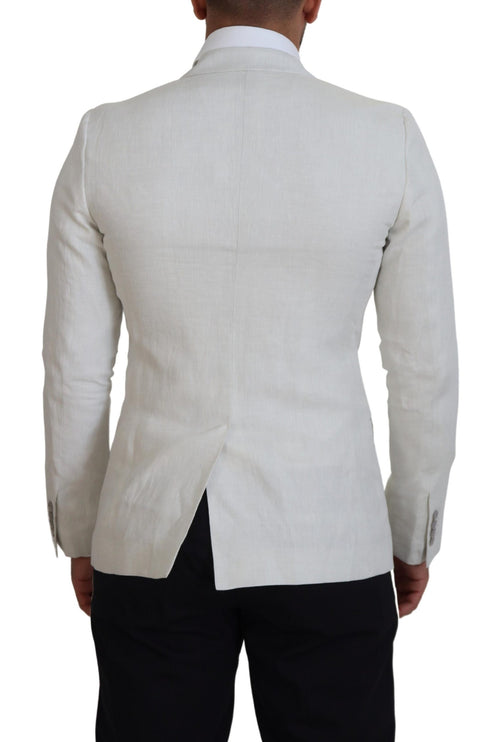 Élégant blazer à poitrine simple de Sicilia blanc