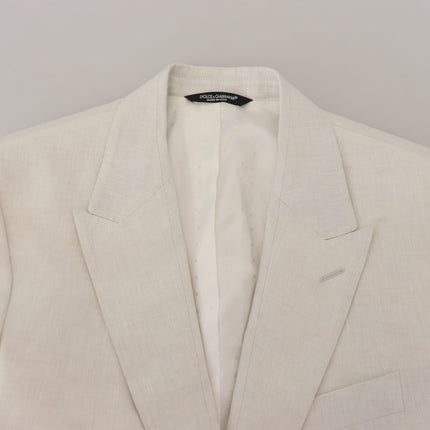 Élégant blazer à poitrine simple de Sicilia blanc