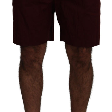 Elegante kastanjebruine katoenen blend shorts