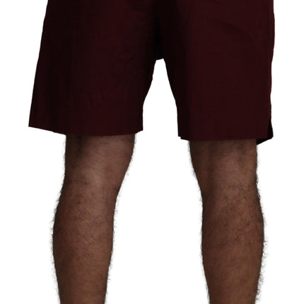 Elegante kastanjebruine katoenen blend shorts