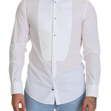 Elegant witte katoenen popelin slank fit shirt