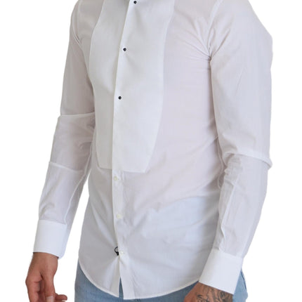 Elegant witte katoenen popelin slank fit shirt