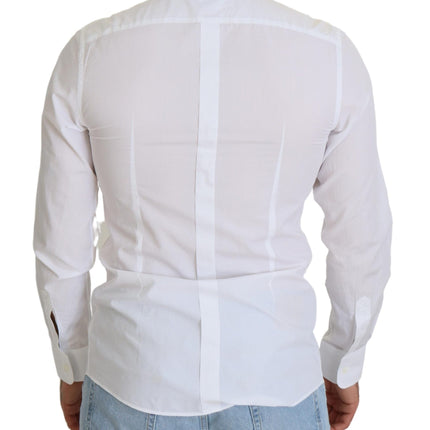 Elegant witte katoenen popelin slank fit shirt