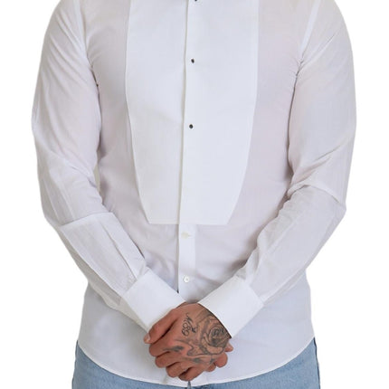 Elegant witte katoenen popelin slank fit shirt