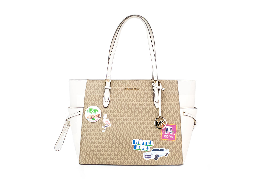 Gilly Grote Reizen Miami Print Handtekening PVC Tote Handtas Purse