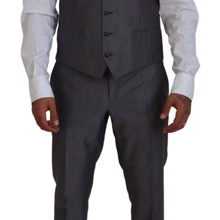 Elegante conjunto de traje de sicilia de plata gris gris