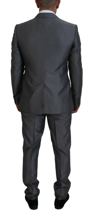 Elegante conjunto de traje de sicilia de plata gris gris