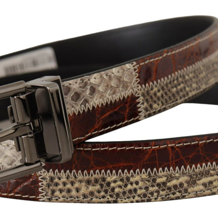 Multicolor Patchwork Snakeskin Belt