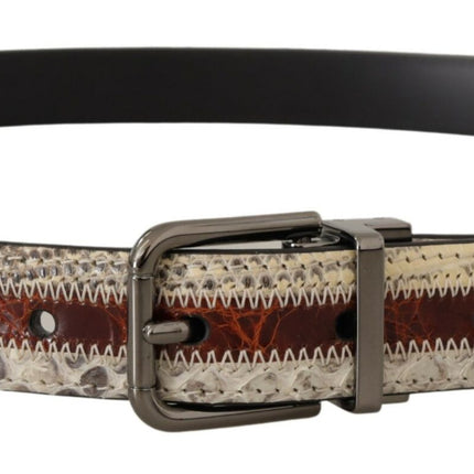 Multicolor Patchwork Snakeskin Belt