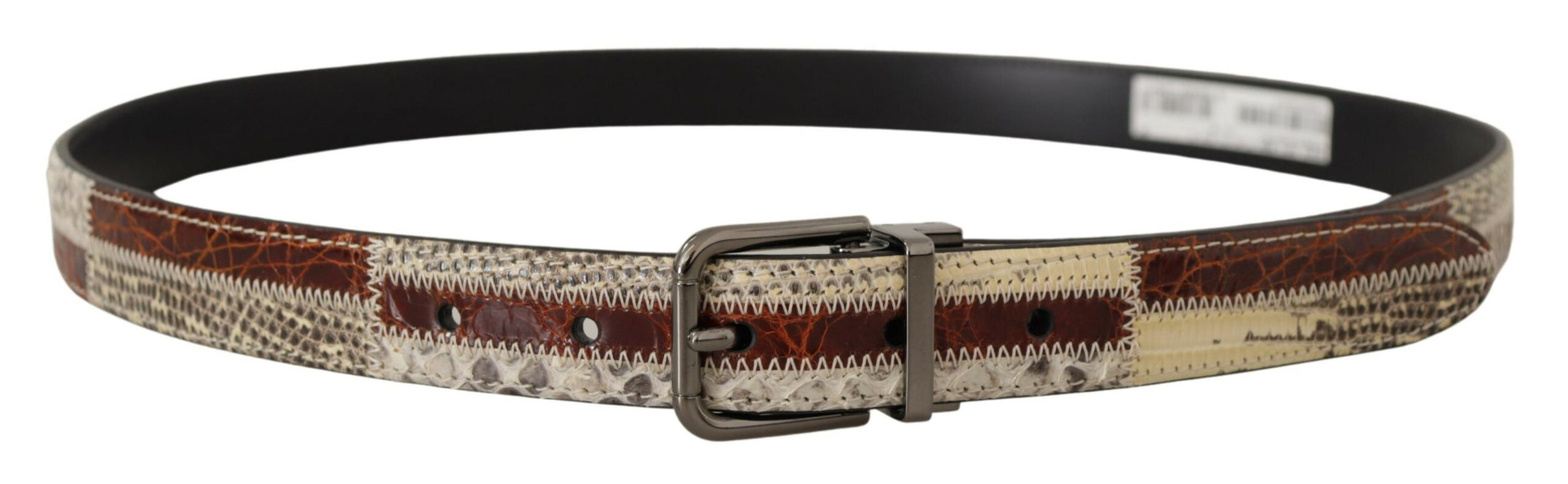 Multicolor Patchwork Snakeskin Belt