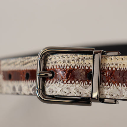 Multicolor Patchwork Snakeskin Belt