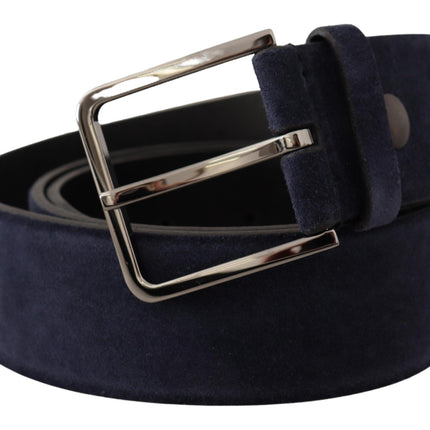 Navy Elegance Velvet Leather Belt