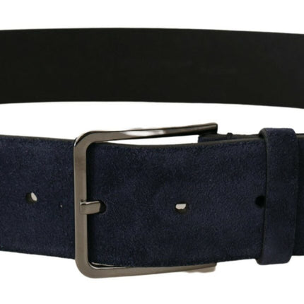 Navy Elegance Velvet Leather Belt