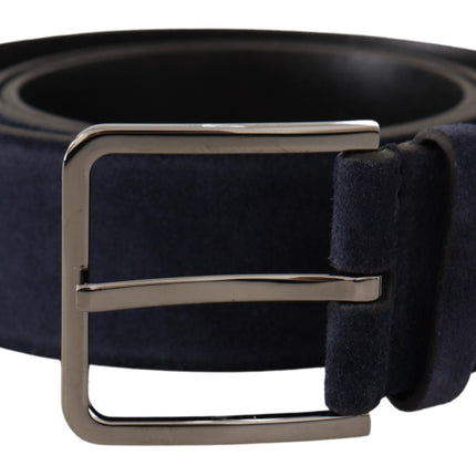 Navy Elegance Velvet Leather Belt