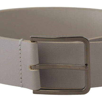 Elegant White Vitello Leather Belt