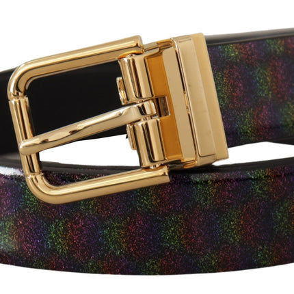 Elegant Vernice Leather Belt with Silver Buckle