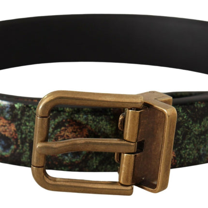 Elegant Black Grosgrain Leather Belt