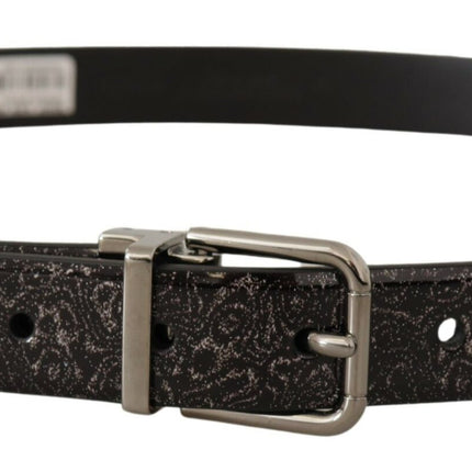 Sleek Grosgrain Leather Belt with Metal Buckle