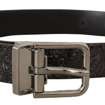 Sleek Grosgrain Leather Belt with Metal Buckle