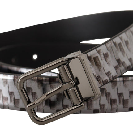 Sleek Italian Leather Belt in Sophisticated Gray