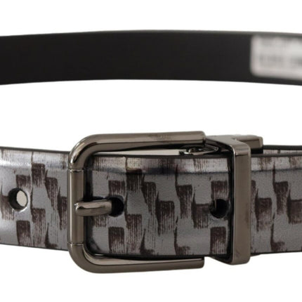 Sleek Italian Leather Belt in Sophisticated Gray