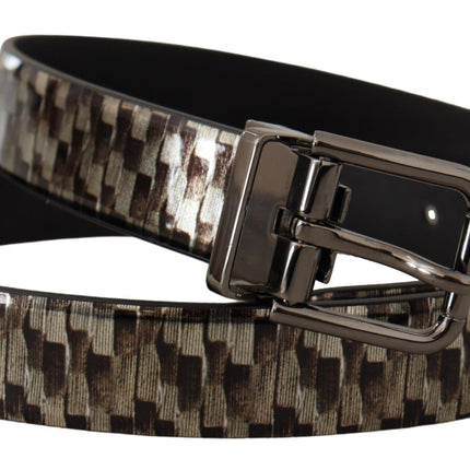 Elegant Leather Silver Buckle Belt