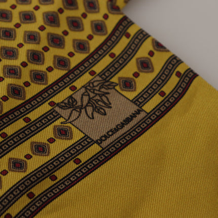 Elegant Yellow Silk Men's Scarf