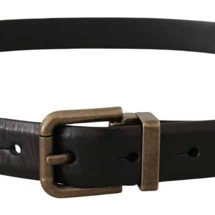 Elegant Black Calf Leather Belt