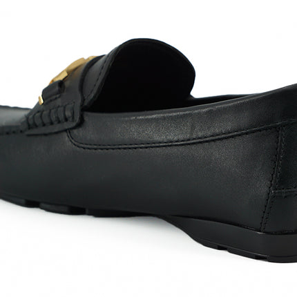 Elegant Black Calf Leather Men's Loafers