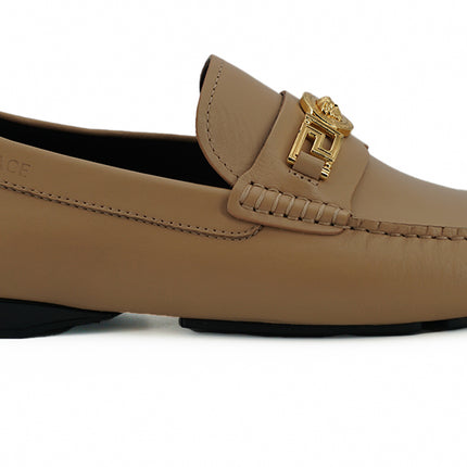 Exquise Medusa Gold-Tone lederen loafers