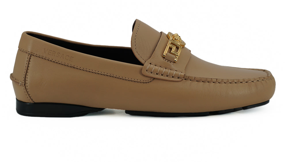 Exquise Medusa Gold-Tone lederen loafers