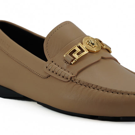 Exquise Medusa Gold-Tone lederen loafers