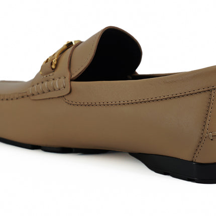 Exquise Medusa Gold-Tone lederen loafers