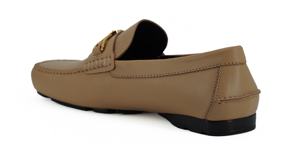 Exquise Medusa Gold-Tone lederen loafers