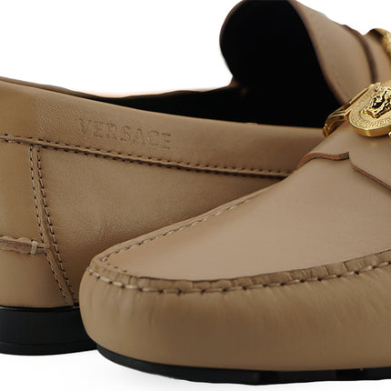 Exquise Medusa Gold-Tone lederen loafers