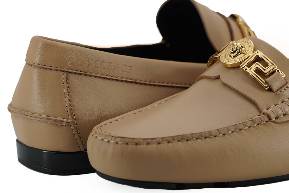 Exquise Medusa Gold-Tone lederen loafers