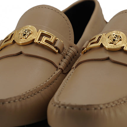 Exquise Medusa Gold-Tone lederen loafers